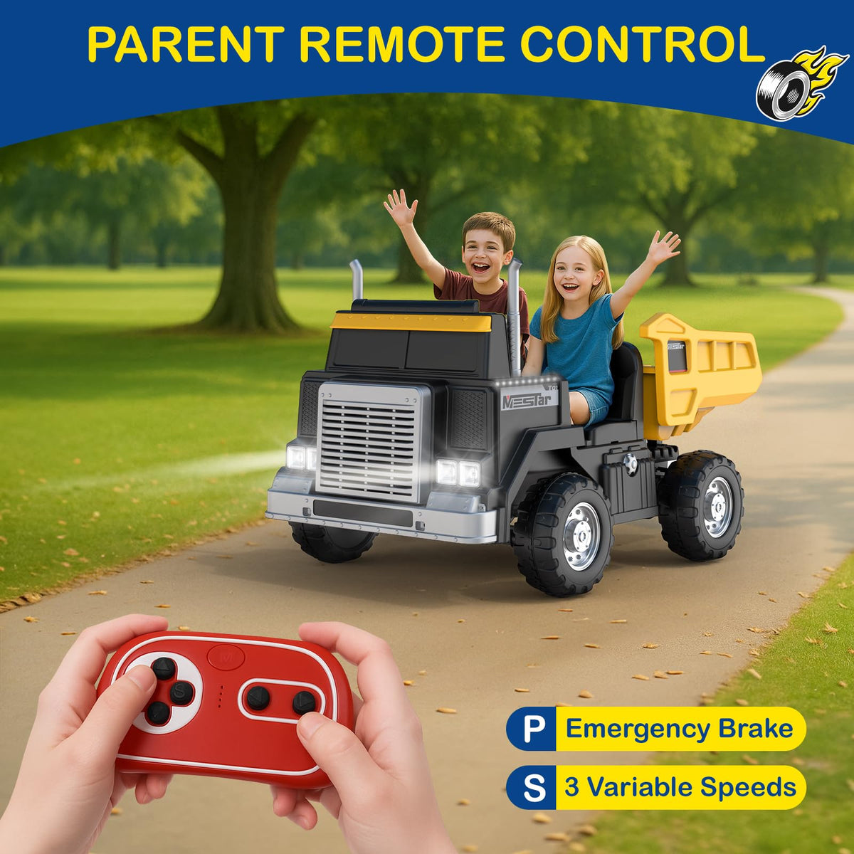 24V 4WD Ride On Dump Truck with 400W Motors J817043