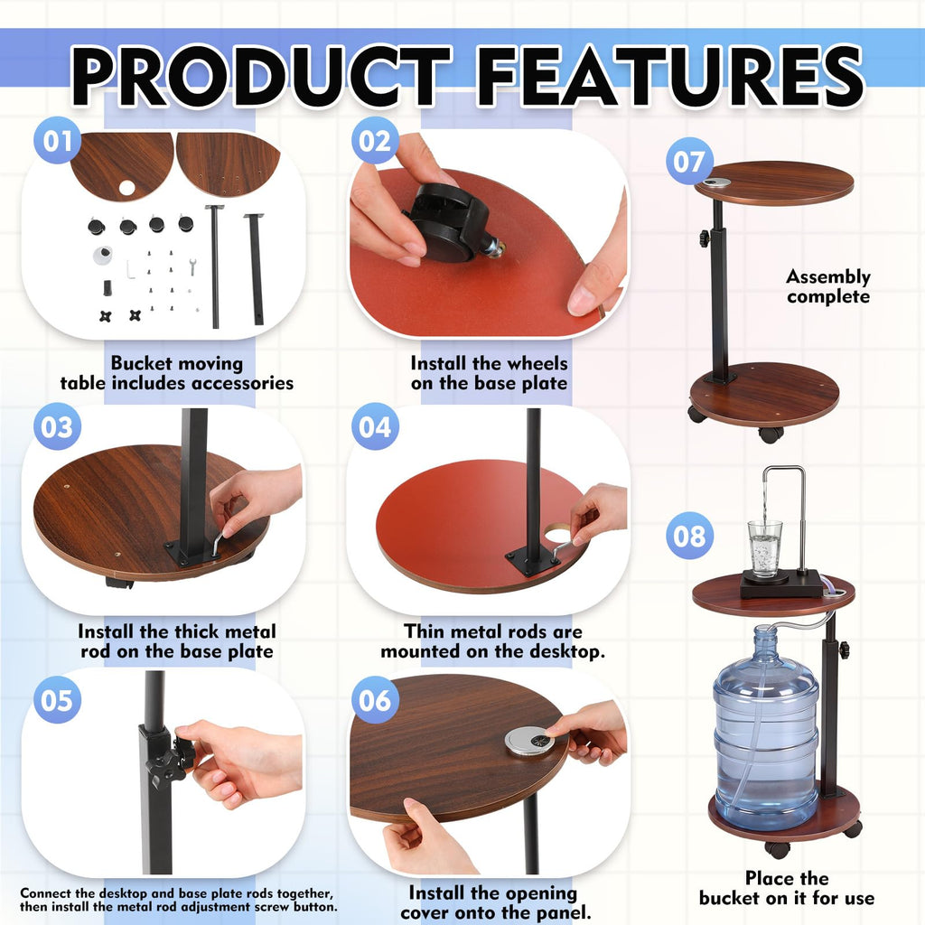 5 Gallon Water Dispenser Pump Caddy Holder with Wheels P236