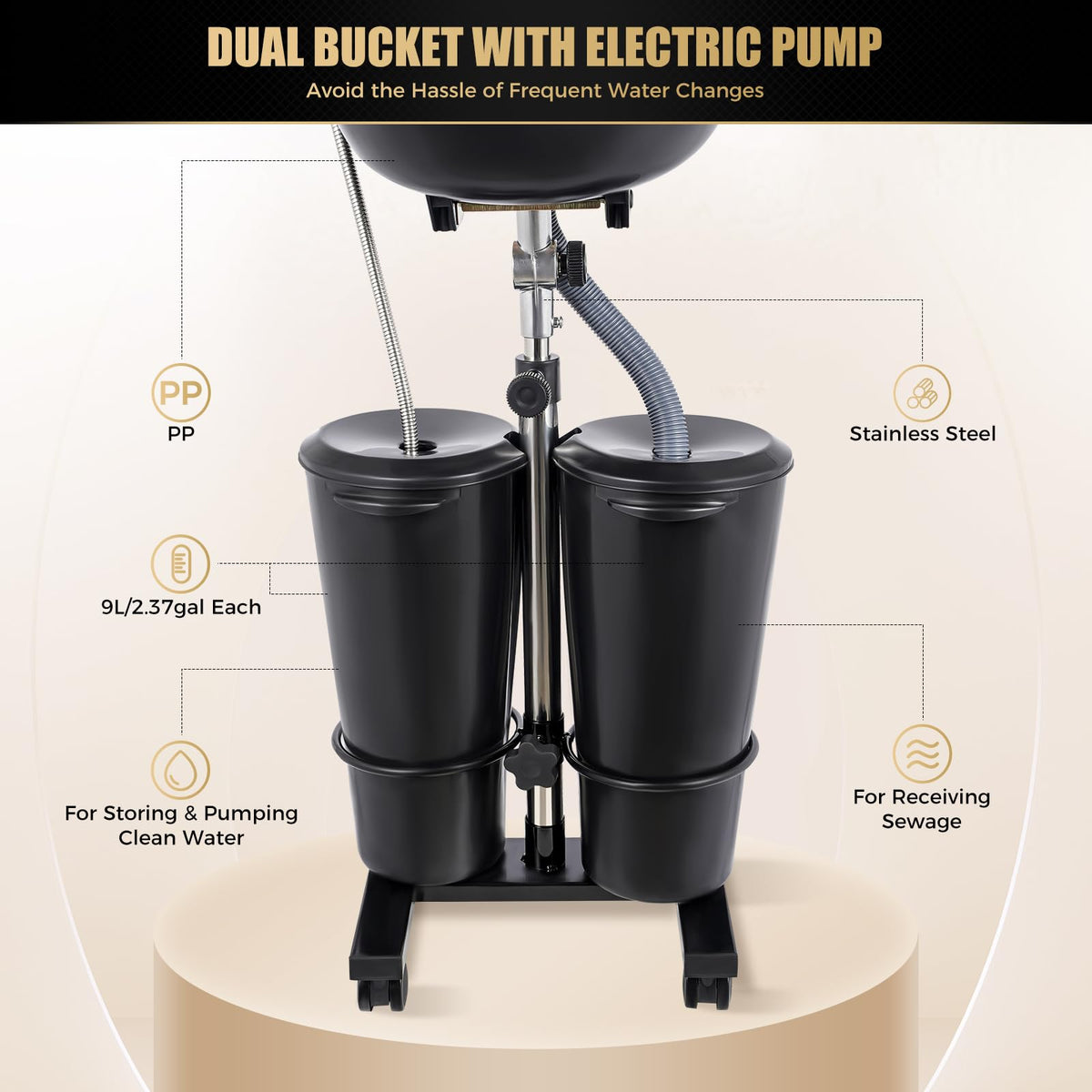 Portable Shampoo Bowl with Electric Pump V665191