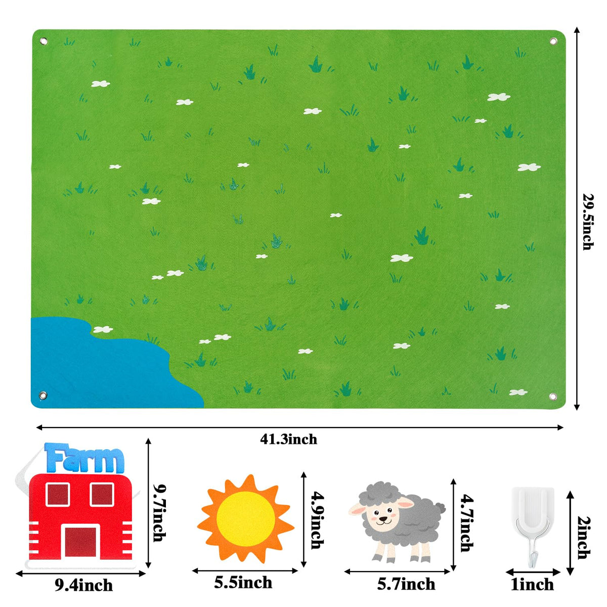 Farm Animals Felt Board Set 38Pcs U2000