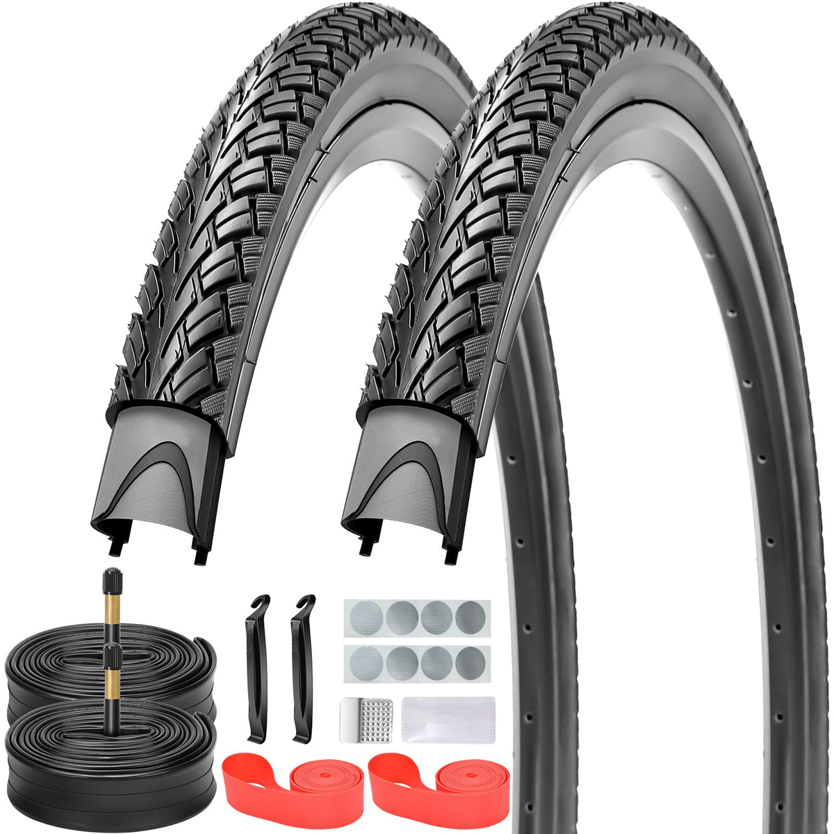 Foldable Road Bike Tires and Inner Tubes 2-Pack O58556