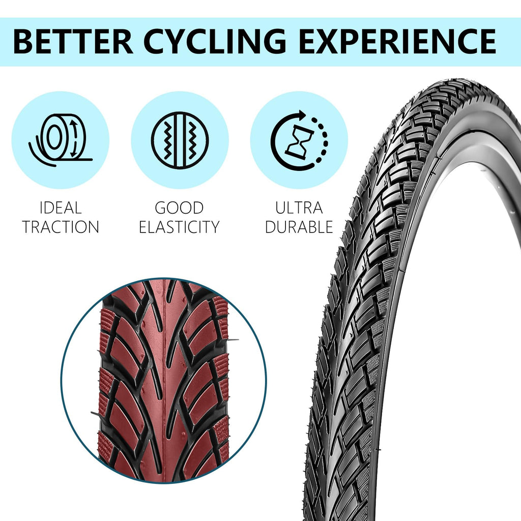Foldable Road Bike Tires and Inner Tubes 2-Pack O58556