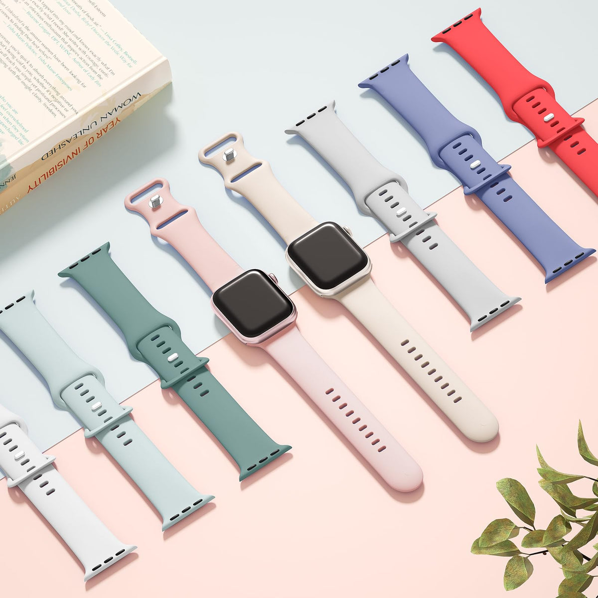 Silicone Band Compatible with Apple Watch 38mm 40mm 41mm 42mm 44mm 45mm 49mm D270584