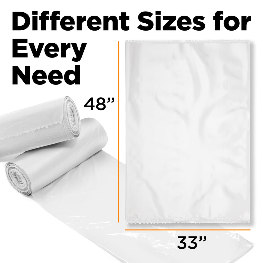 42 Gallon Clear Trash Bags 50 Count 3 Mil C222