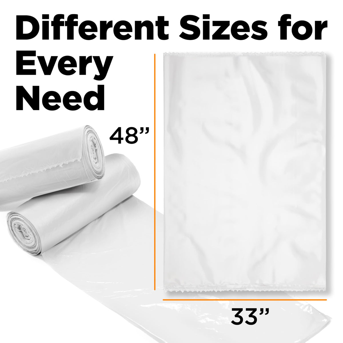 42 Gallon Clear Trash Bags 50 Count 3 Mil C222