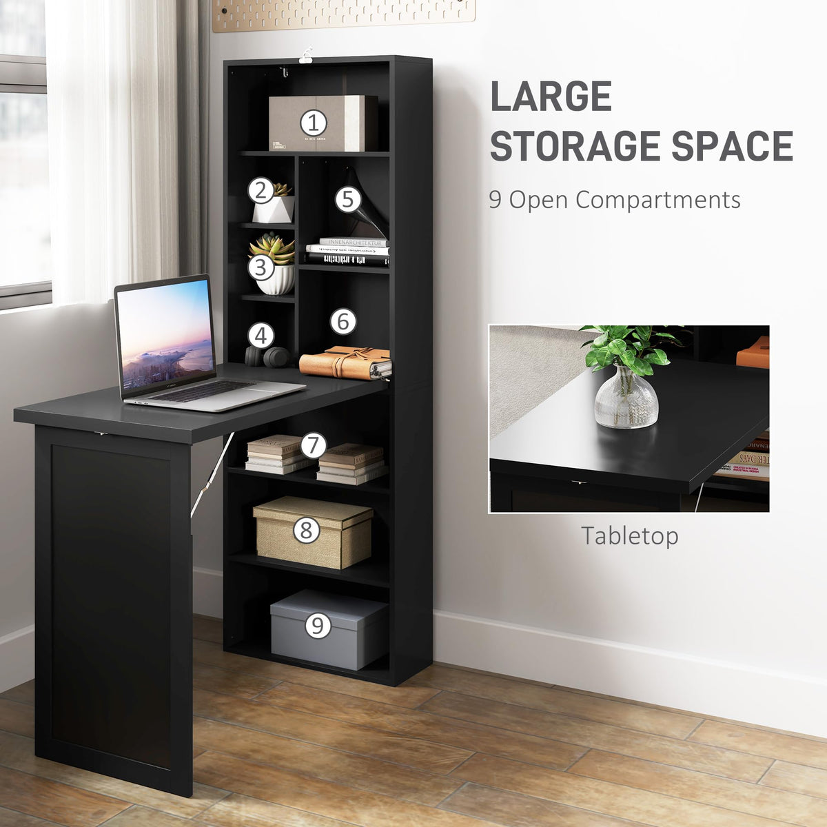 Black Foldable Convertible Computer Desk N53541