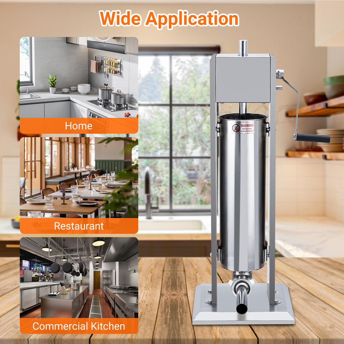 Heavy Duty Stainless Steel 15LBS Manual Sausage Stuffer Machine Q16234