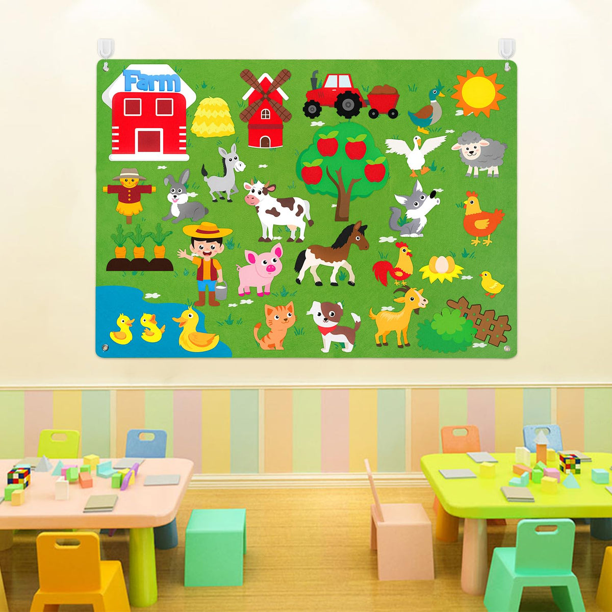 Farm Animals Felt Board Set 38Pcs U2000
