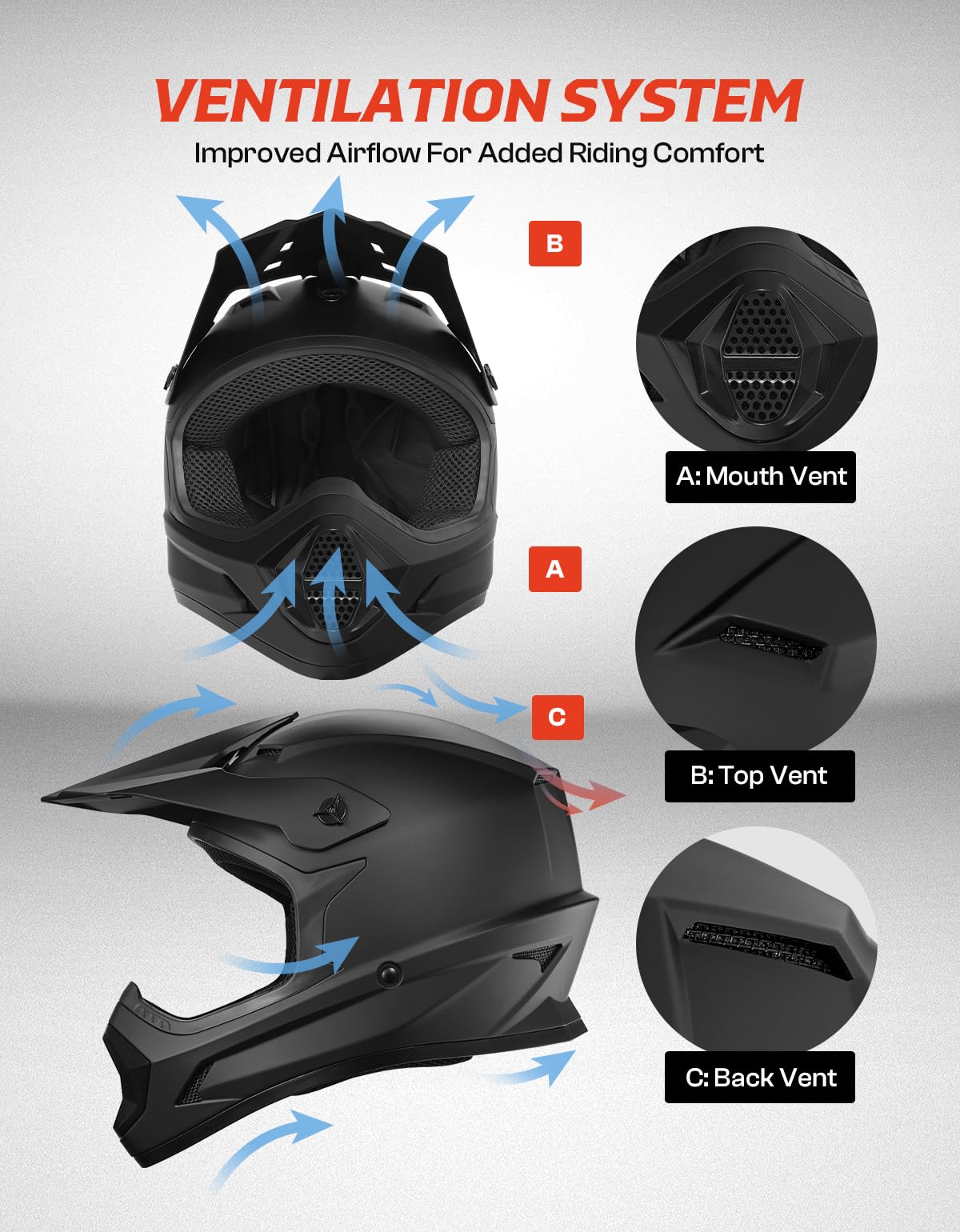 Kids DOT Approved Full Face Motocross Helmet R863