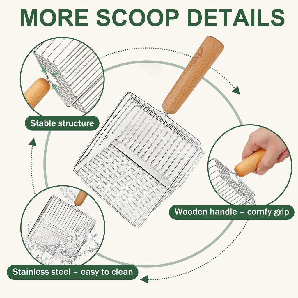 Heavy Duty Stainless Steel Cat Litter Scoop with Holder Z80887