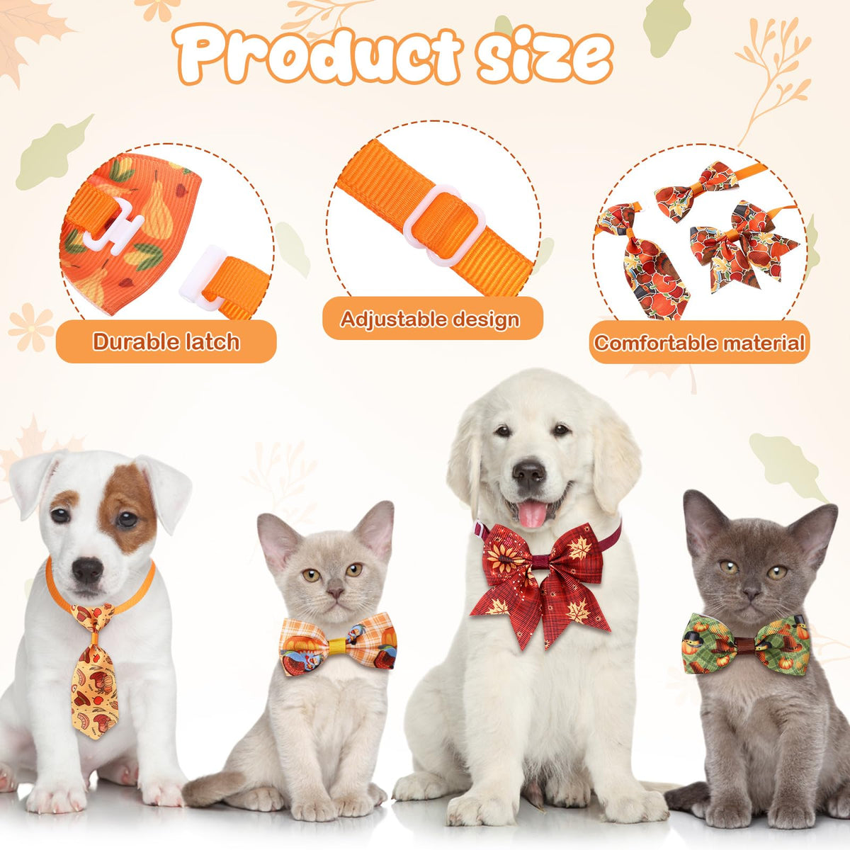 200 Pcs Dog Bow Ties Collars Set V49199
