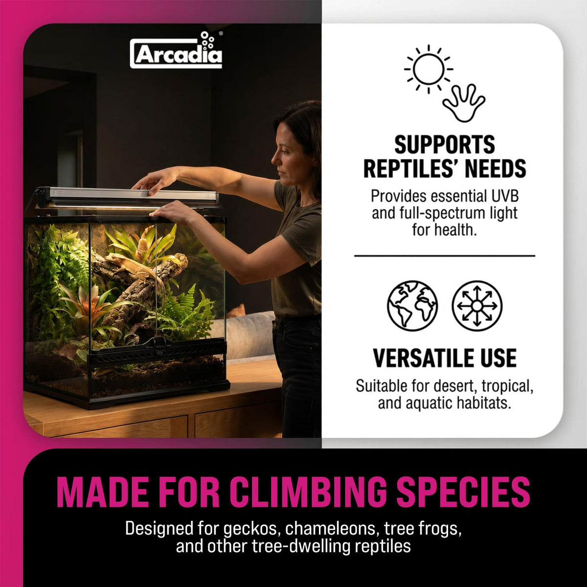 22.5" 24 Watts 12% UVB Desert Reptile Light Fixture Kit P31558