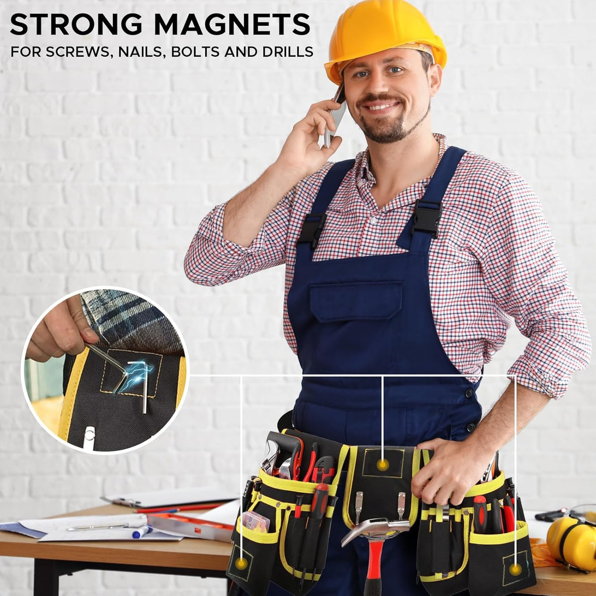 27 Pocket Tool Belt with 3 Magnetic Zones I720443