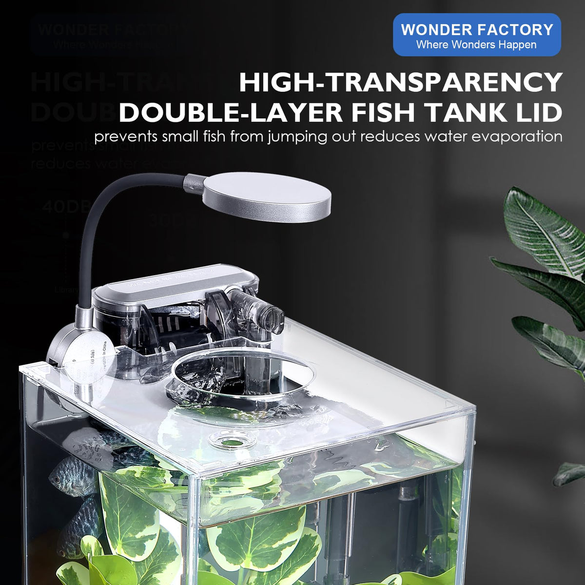 Glass 1.25 Gallon Aquarium Set with Filter LED Light G313116