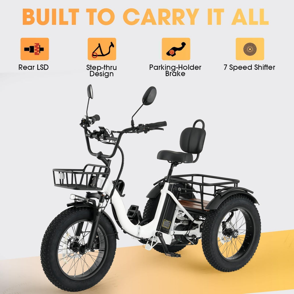 750W Folding Fat Tire Electric Tricycle U49824