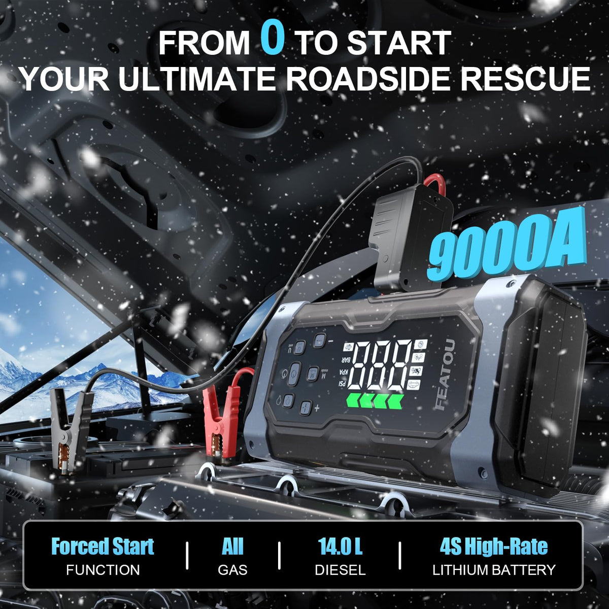 9000A Jump Starter with Air Compressor X2647