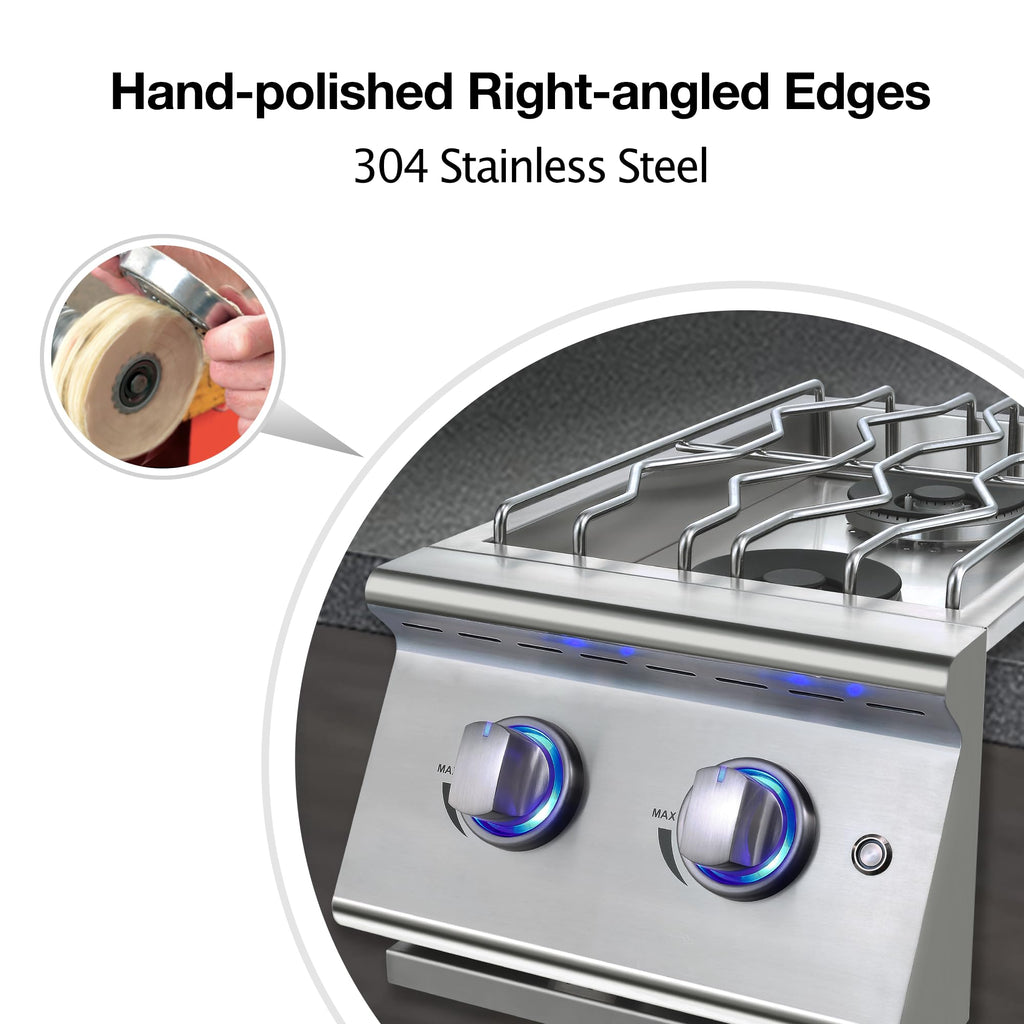Double Grilling Side Burners 304 Stainless Steel 2 * 15,000BTU B887468