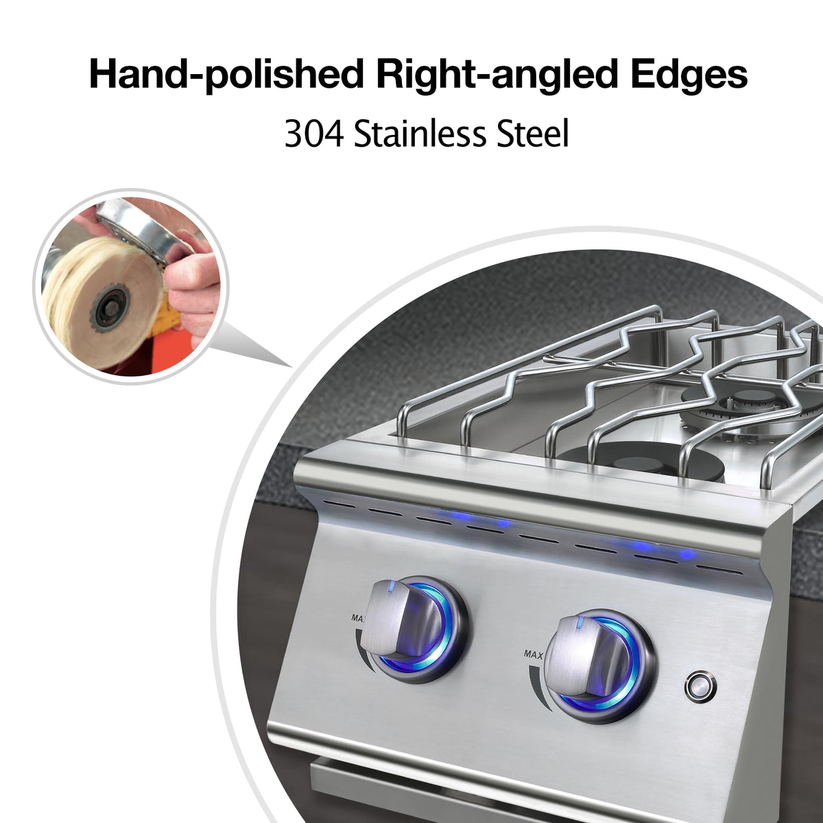 Double Grilling Side Burners 304 Stainless Steel 2 * 15,000BTU B887468