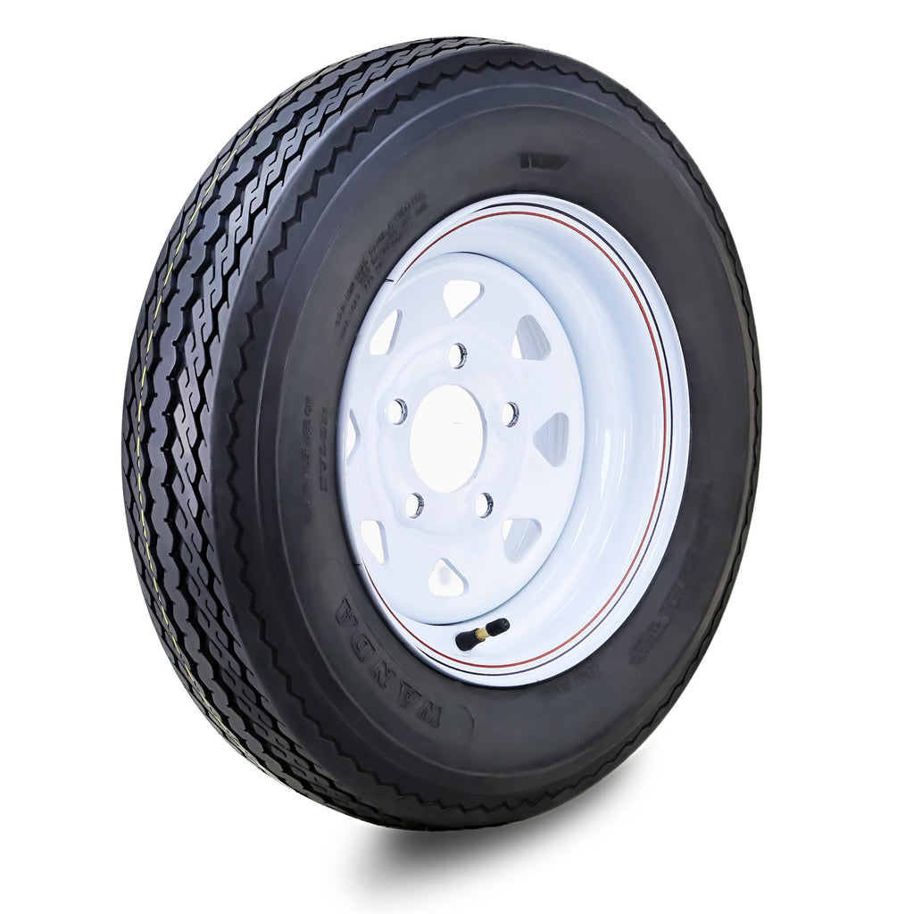 5.30-12 Trailer Tire Wheel 6-Ply White Spoke Rim B8629