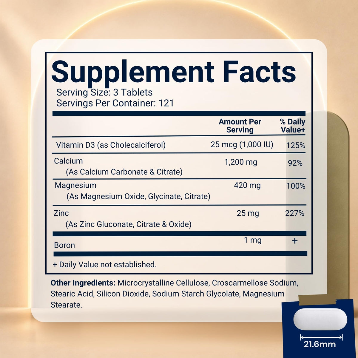 Calcium Magnesium Zinc D3 Boron 365 Coated Tablets Supplement H162