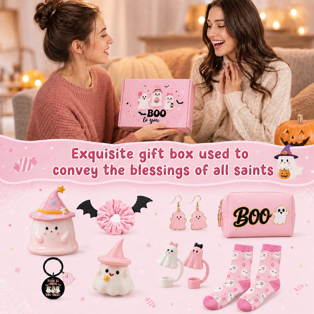Pink Halloween Boo Basket Set with 14oz Cups Z1414
