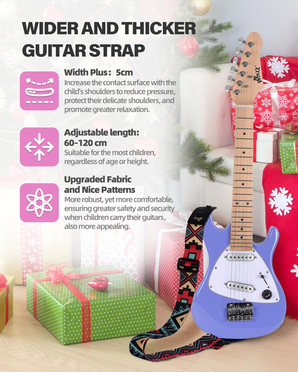 30 Inch 1/4 Size Purple Electric Guitar Kit with Amp C288