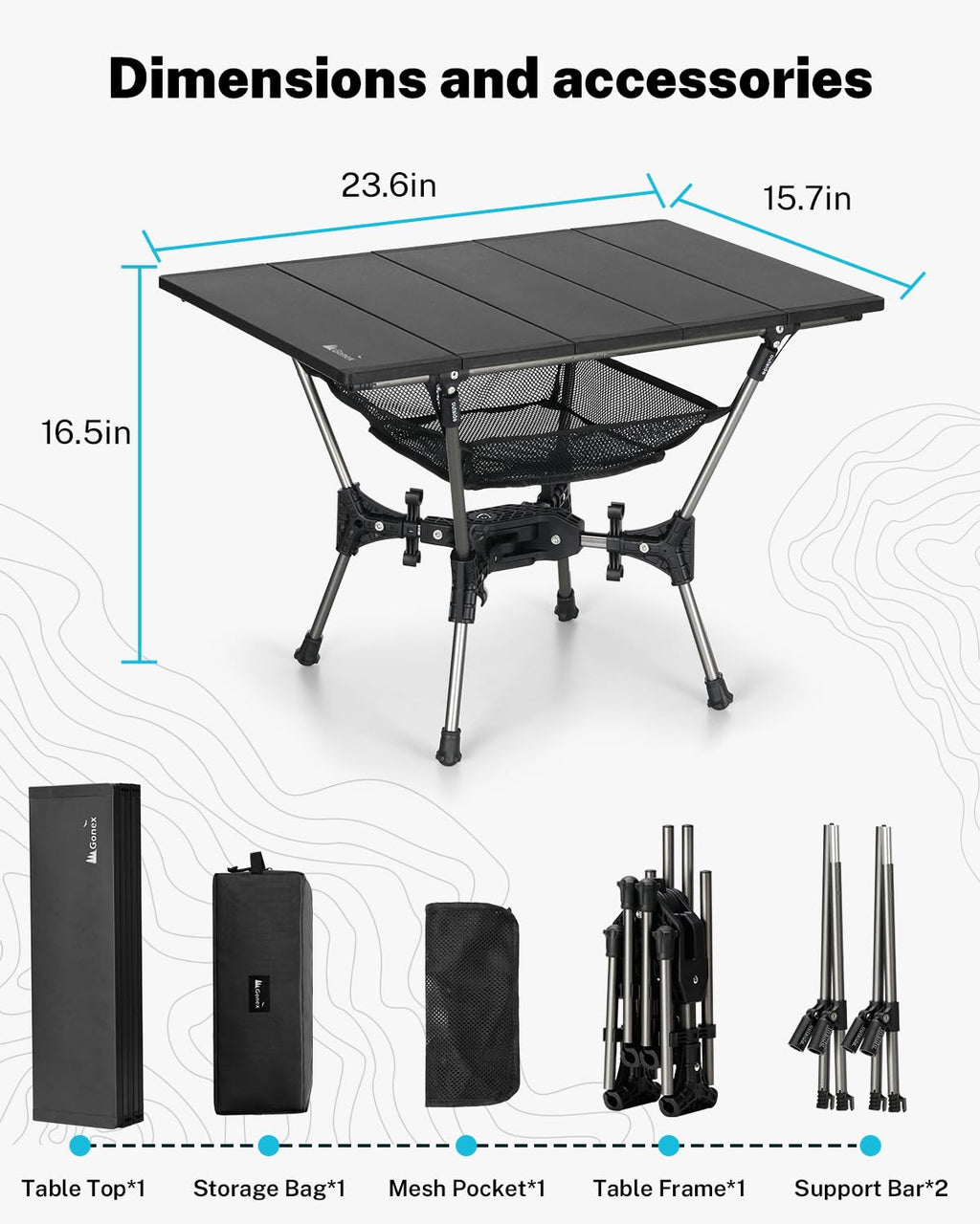 Foldable Aluminum Camping Table O486