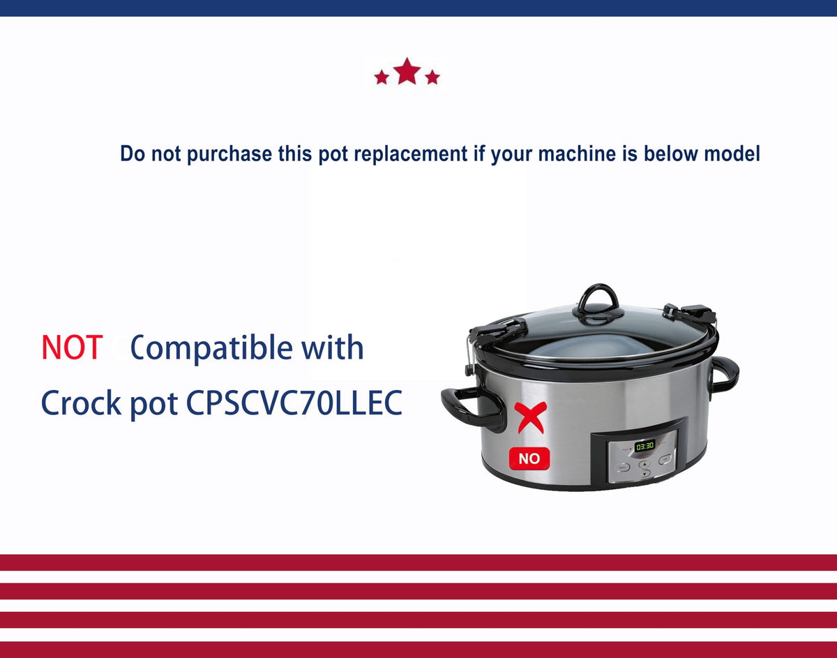 Ceramic Slow Cooker Pot Replacement 7 Quart R763