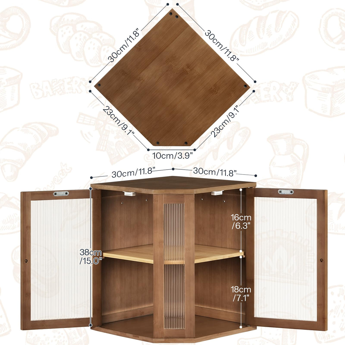 Bamboo 2-Tier Bread Box V13287