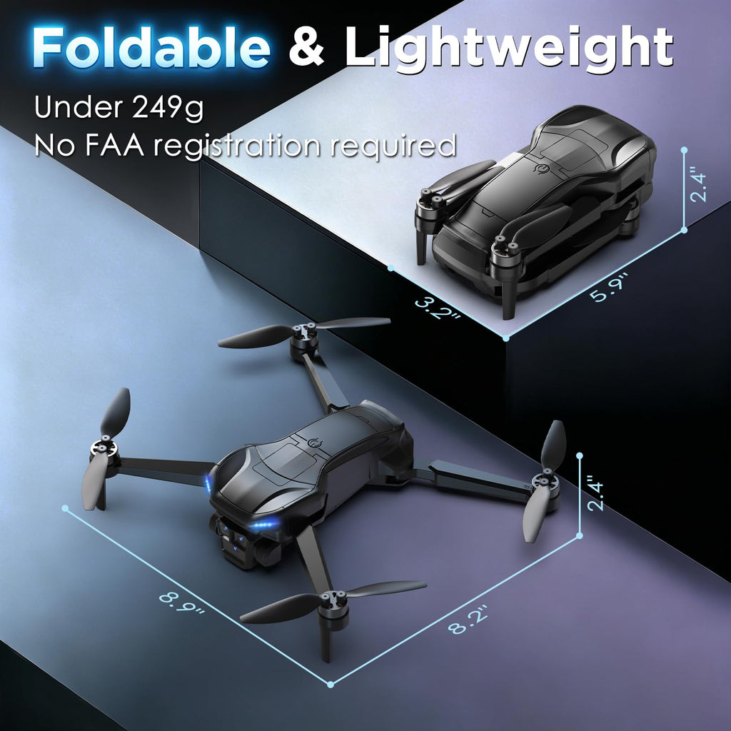 4K Camera GPS Foldable Drone with 4.5” HD Screen Controller V7980