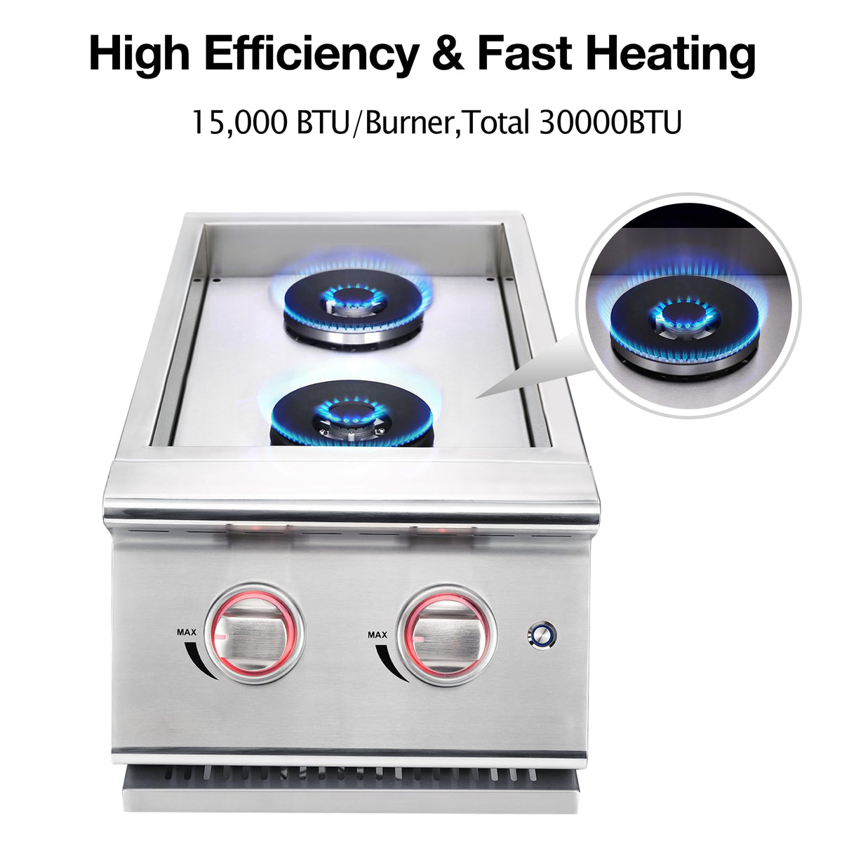 Double Grilling Side Burners 304 Stainless Steel 2 * 15,000BTU B887468