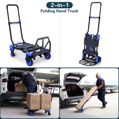 2-in-1 Foldable Hand Truck Dolly 330LB Capacity I154957