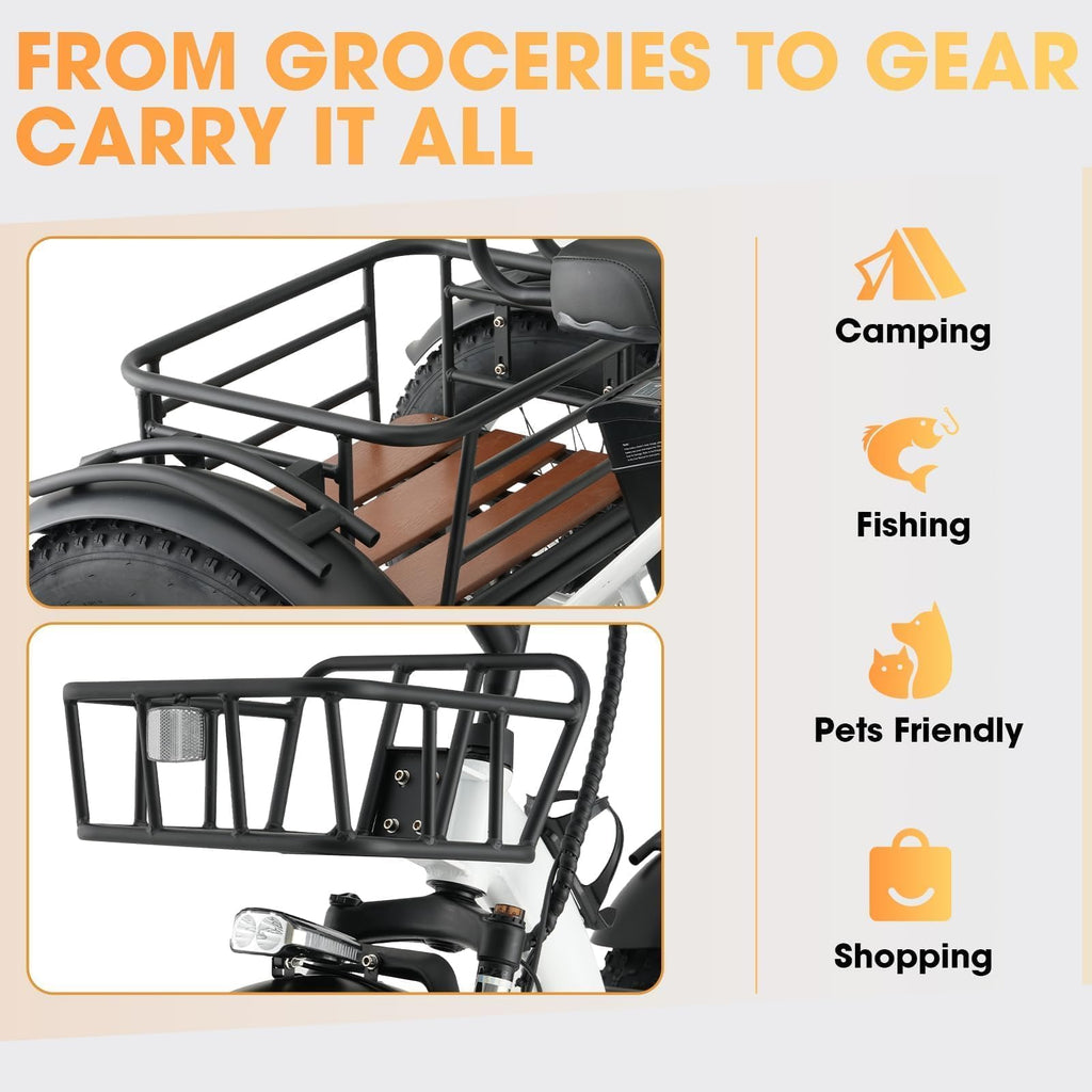 750W Folding Fat Tire Electric Tricycle U49824