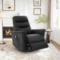Black Boucle Swivel Rocker Glider Lounge Chair F7978