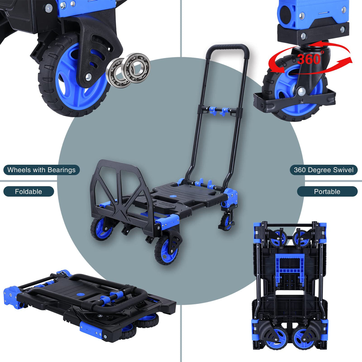 2-in-1 Foldable Hand Truck Dolly 330LB Capacity I154957