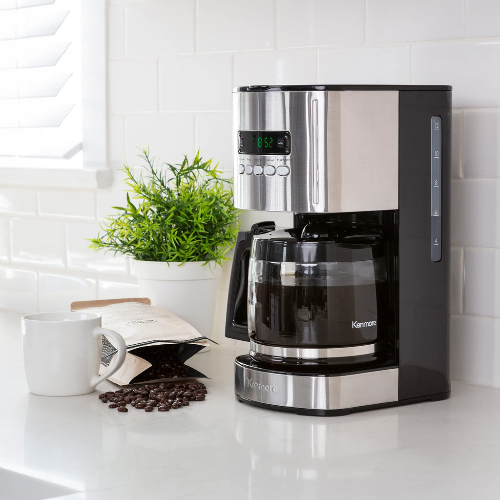Programmable Drip Coffee Maker with Glass Pot, 12 Cup Black O65480