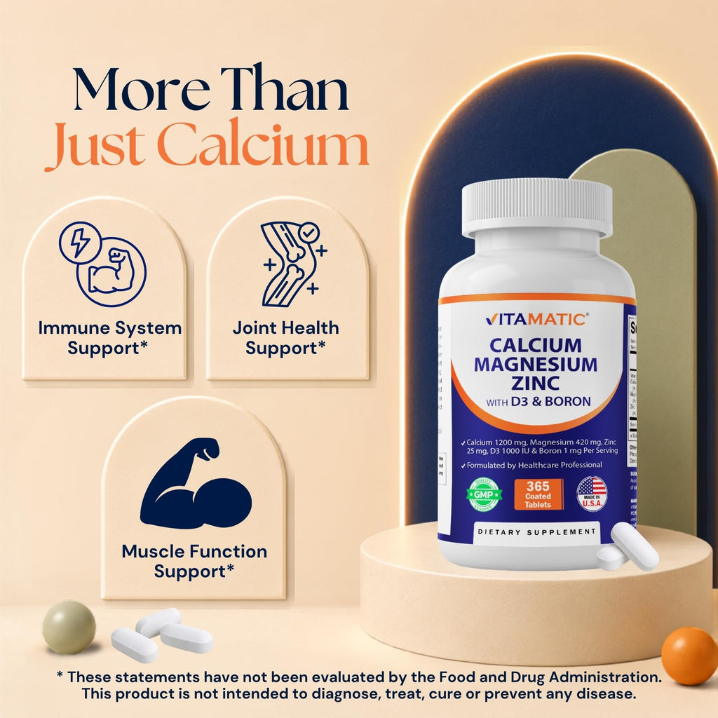 Calcium Magnesium Zinc D3 Boron 365 Coated Tablets Supplement H162