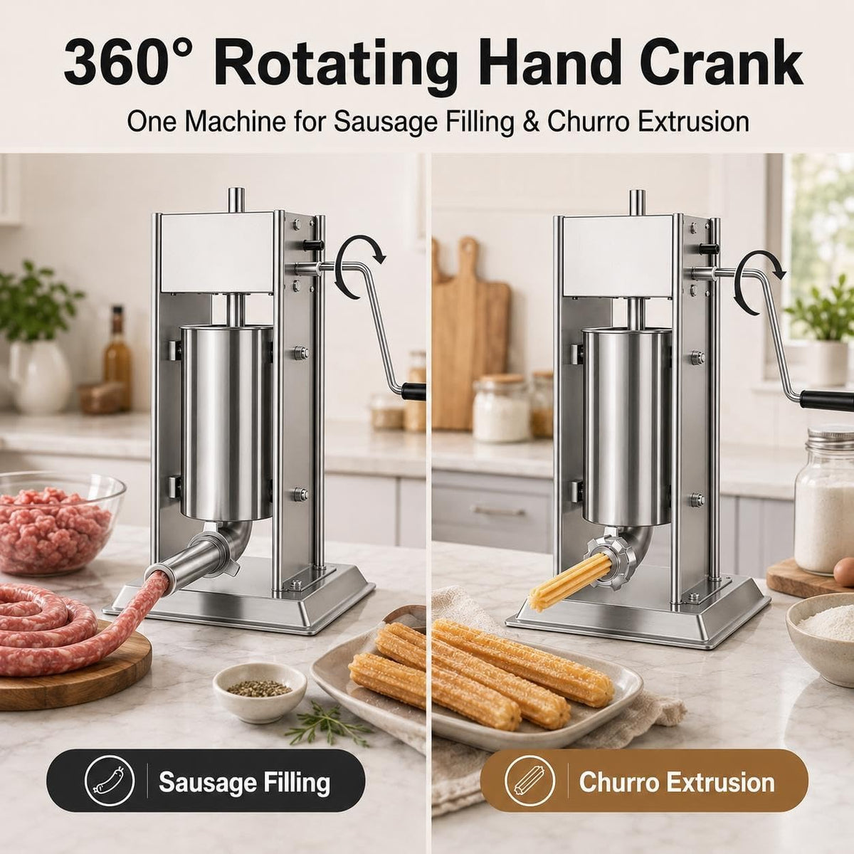 Vertical Meat Filler, Sausage Stuffer & Churro Maker K18529