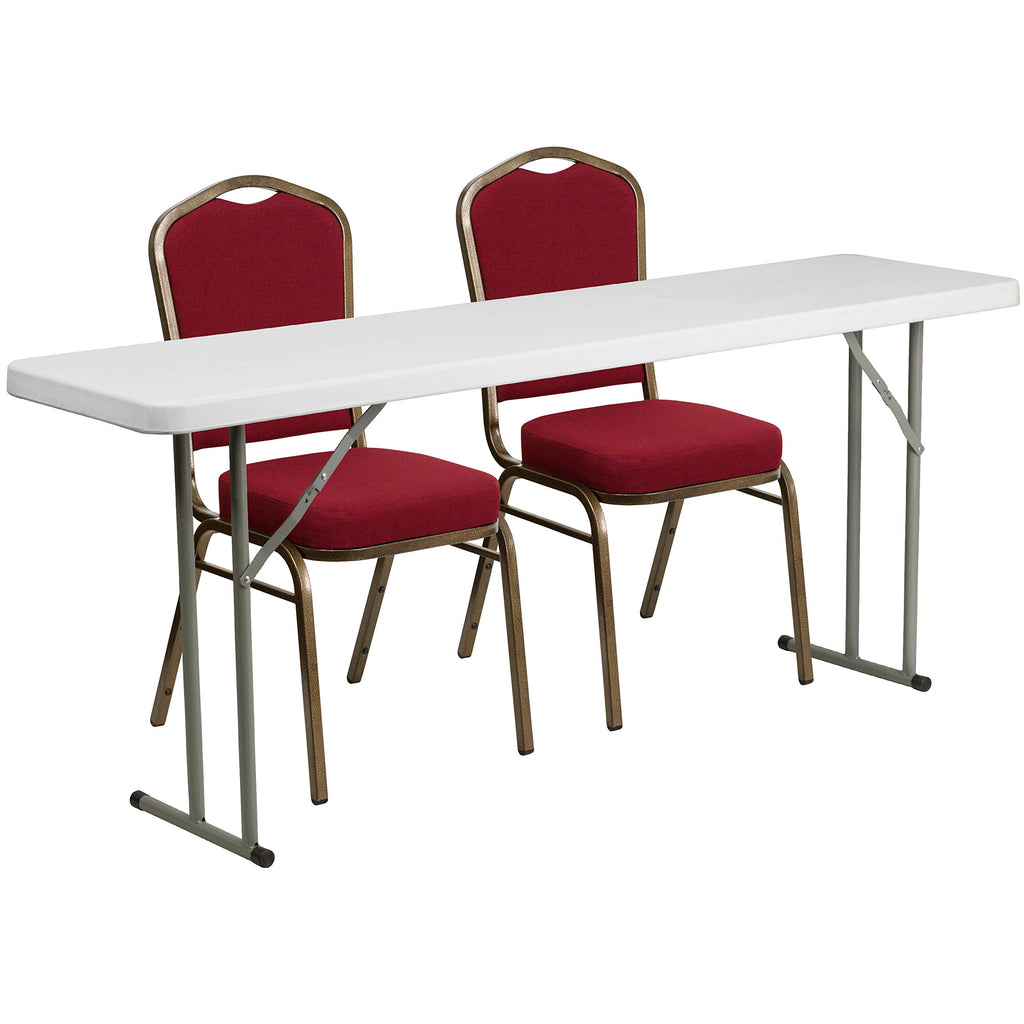 Granite White Plastic Folding Training Table Set T806503