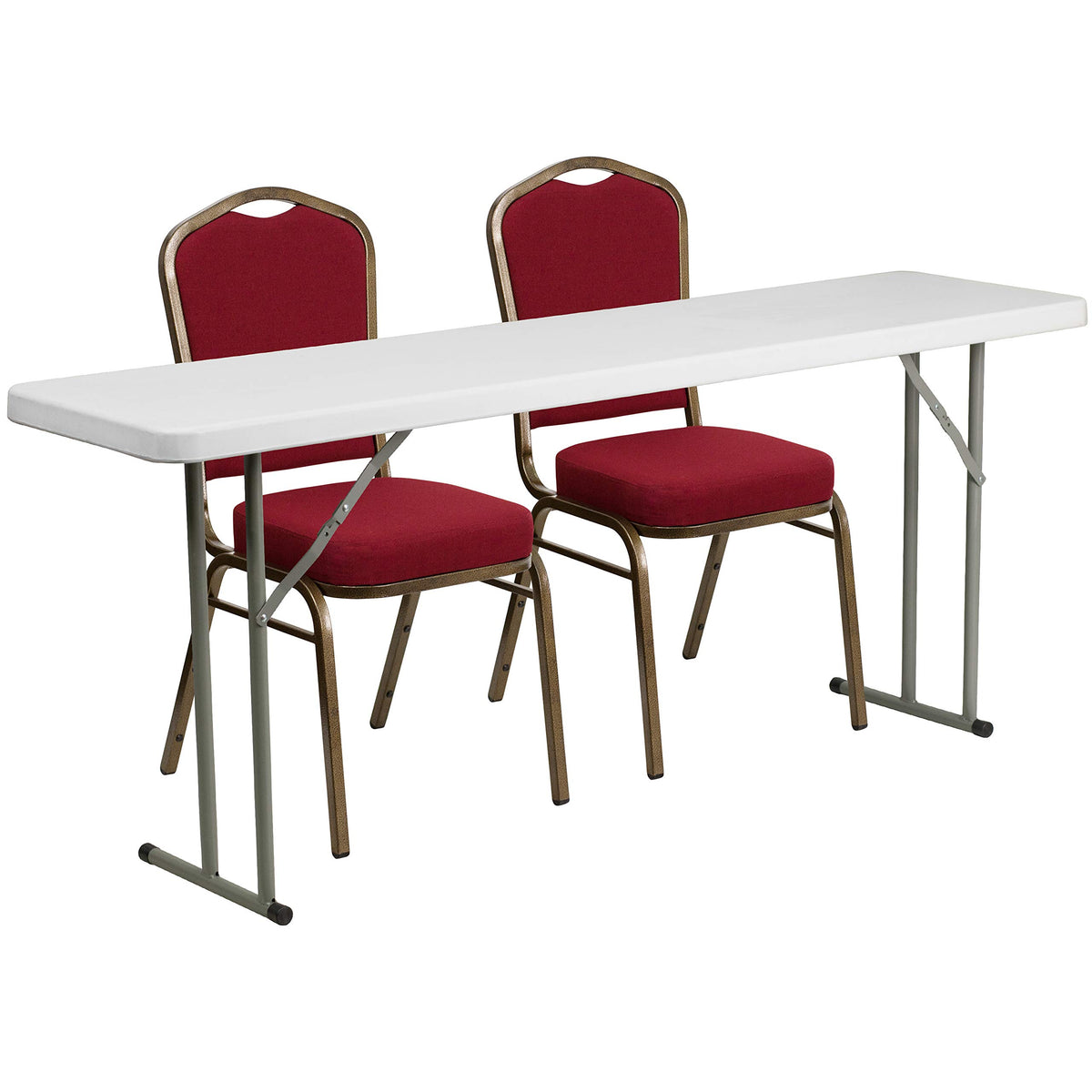 Granite White Plastic Folding Training Table Set T806503
