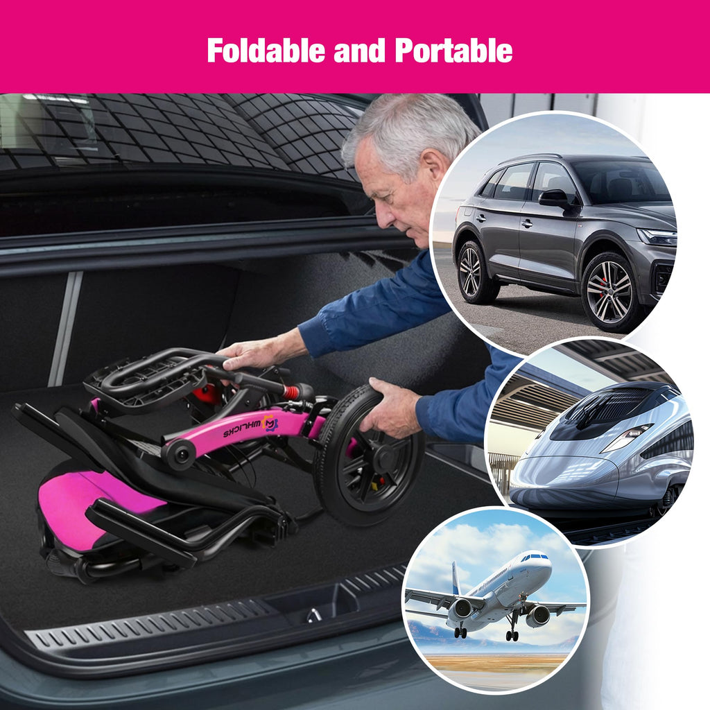 Lightweight Foldable Wheelchair with 12-inch Wheels and Removable Cushion U2805