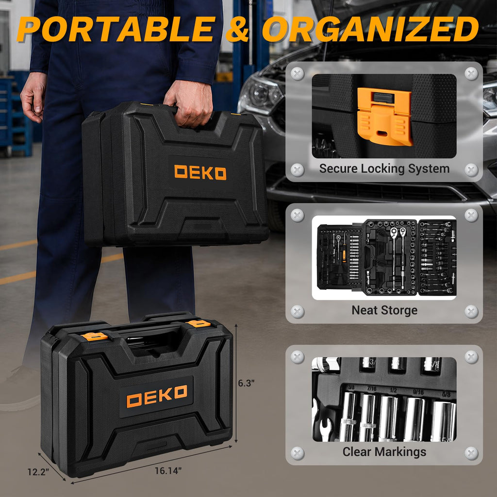 226 Pcs Mechanic Tool Set with Storage Tool Box T7829