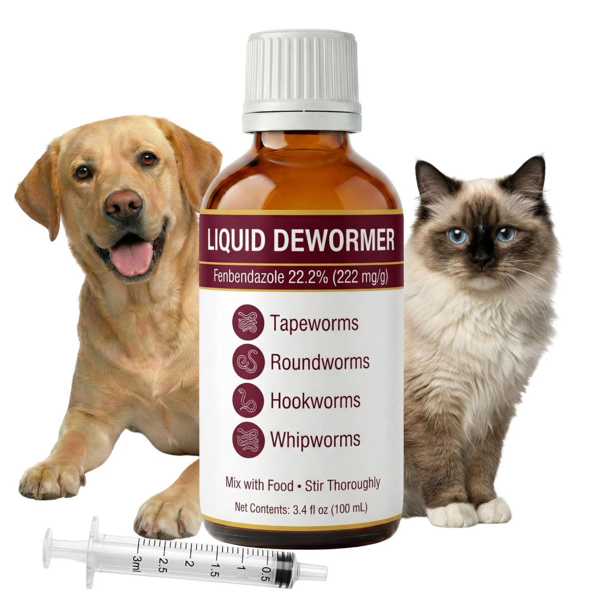 Liquid Dewormer, Fenbendazole 22.2%, 3.4 fl oz T5007
