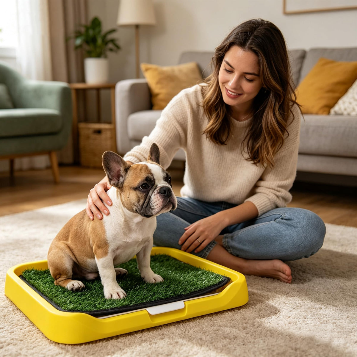 2 Pack 18"x14" Artificial Dog Grass Potty Pad with Tray G1386