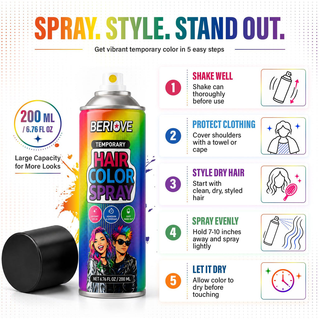 Temporary Hair Spray 6.76oz Washable Z145