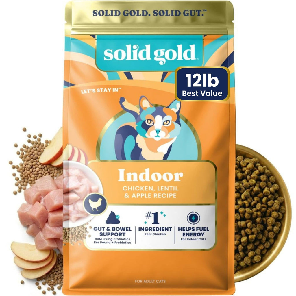 Solid Gold Indoor Chicken Dry Cat Food High Fiber, Adult & Senior Cats 12LB E658330