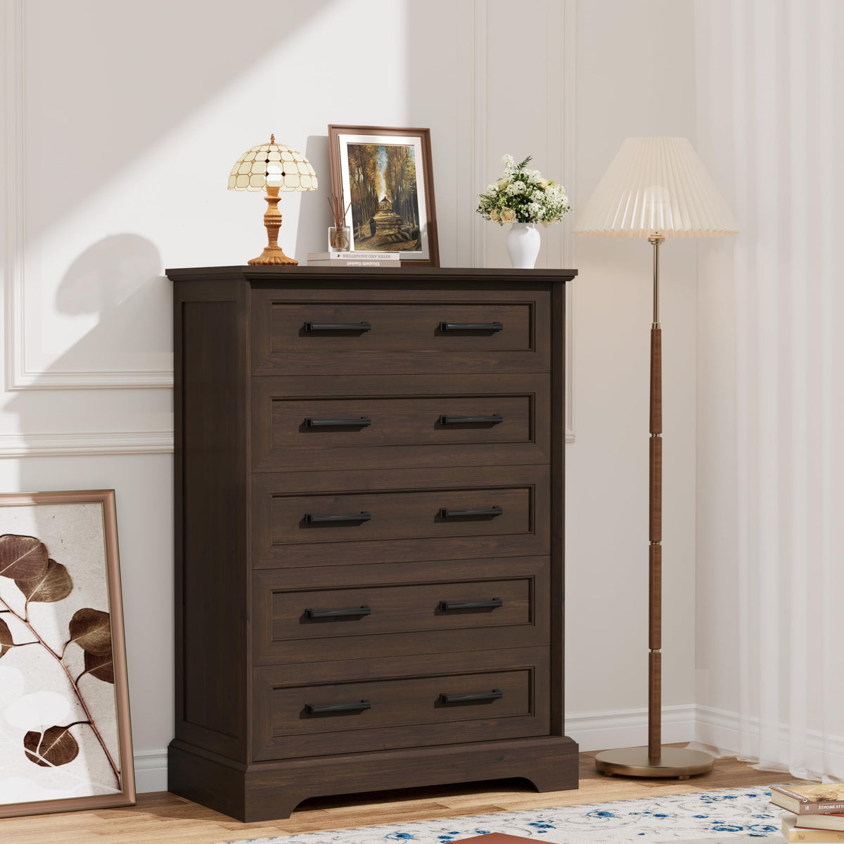 Brown 5 Drawer Dresser Z253