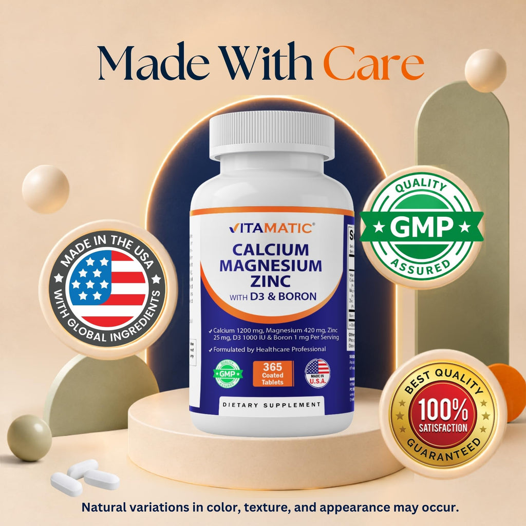 Calcium Magnesium Zinc D3 Boron 365 Coated Tablets Supplement H162