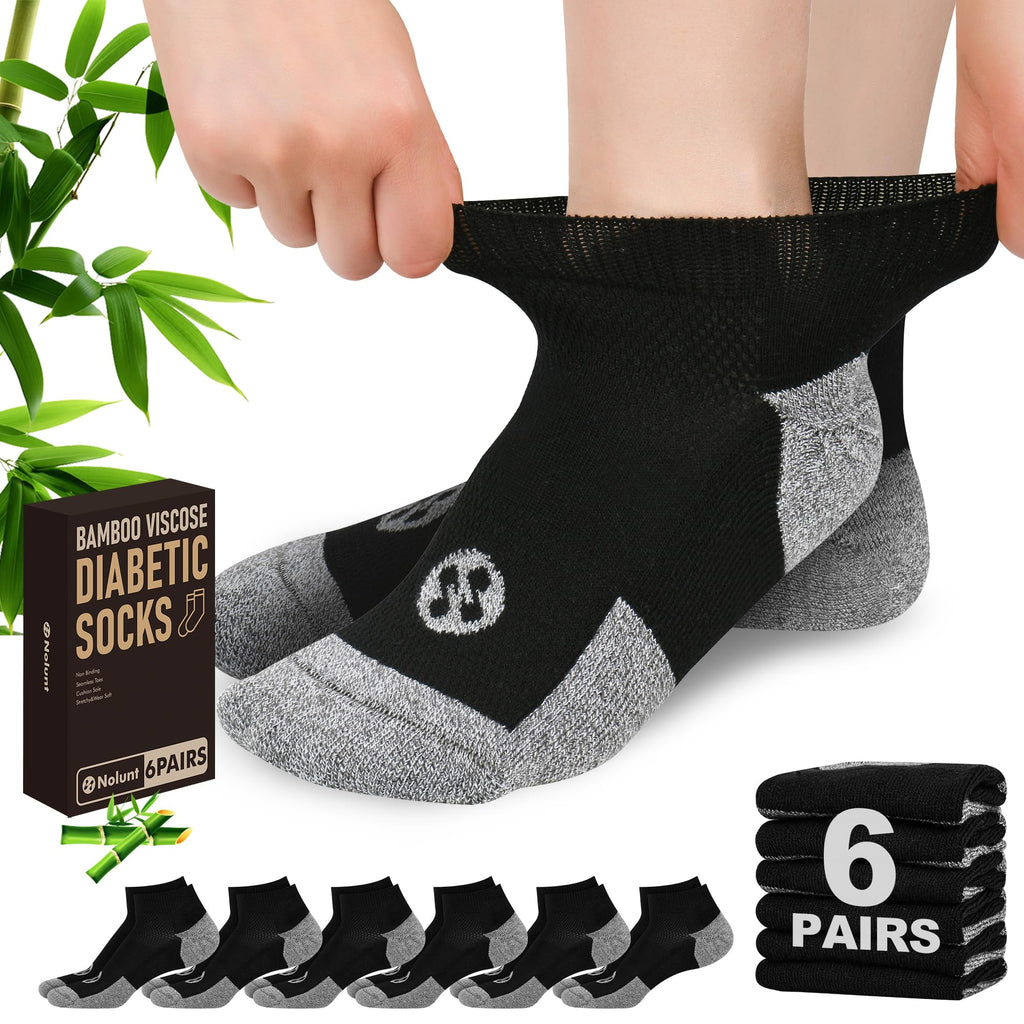 6 Pairs Low Cut Diabetic Socks W72761