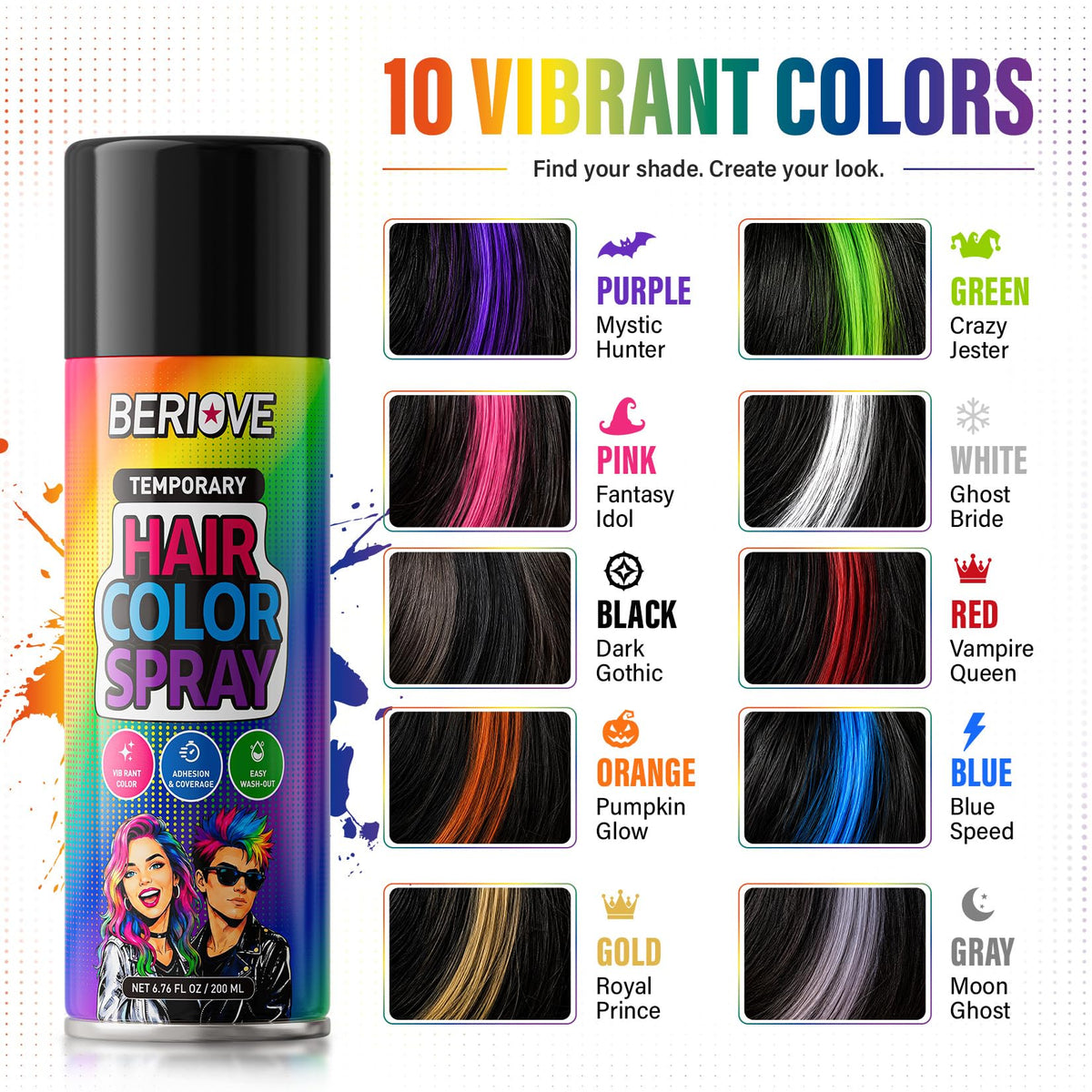 Temporary Hair Spray 6.76oz Washable Z145